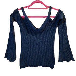 EUC Aeropostal Cold Shoulder Blue Knit top